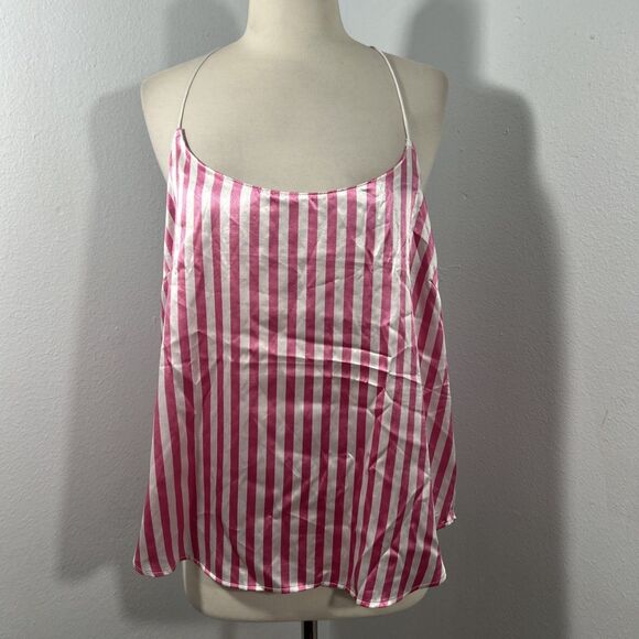 Victorias Secret Slip Top Womens XL Stripe Satin Raceback 90s Y2K - Picture 1 of 7